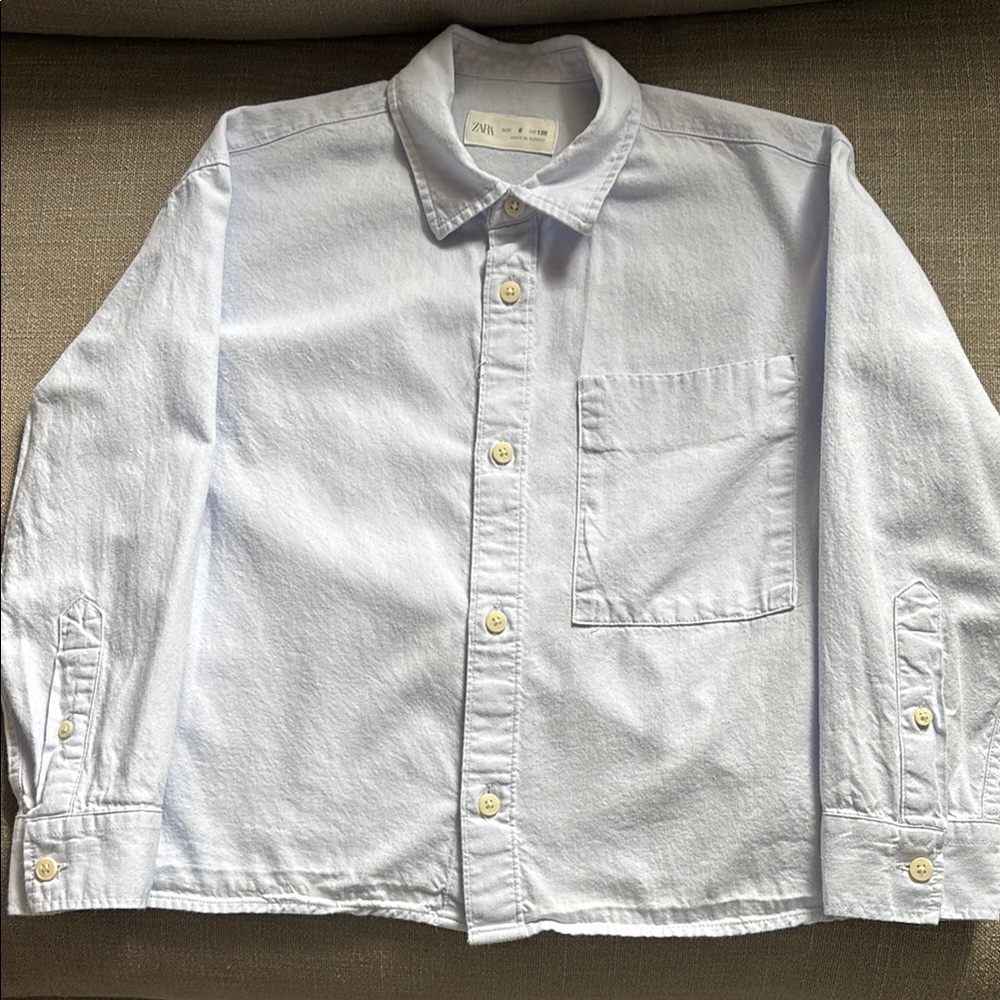 Zara Boys Light Blue Button Down Shirt